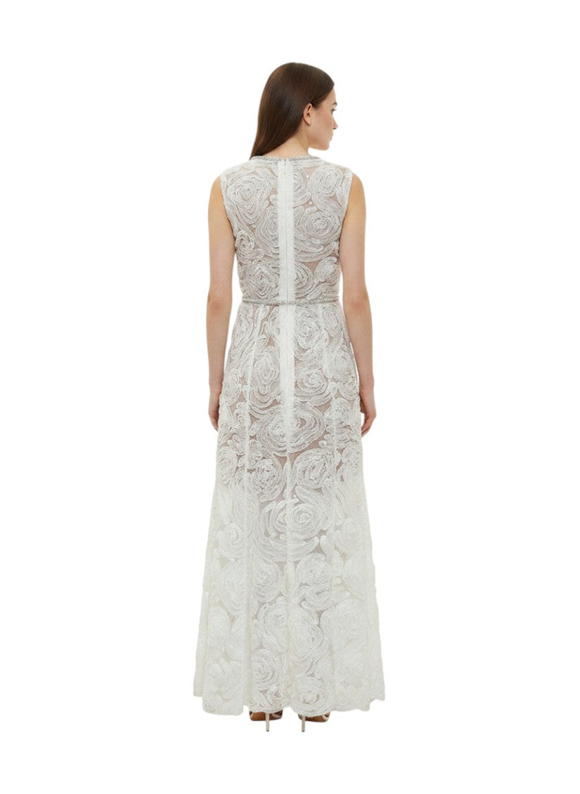 White Lace Crew Neck Dress 2