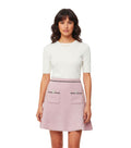 Pink Textured Mini Skirt 1