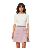 Pink Textured Mini Skirt 1