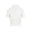 Ivory Textured Mock Collar Top 1