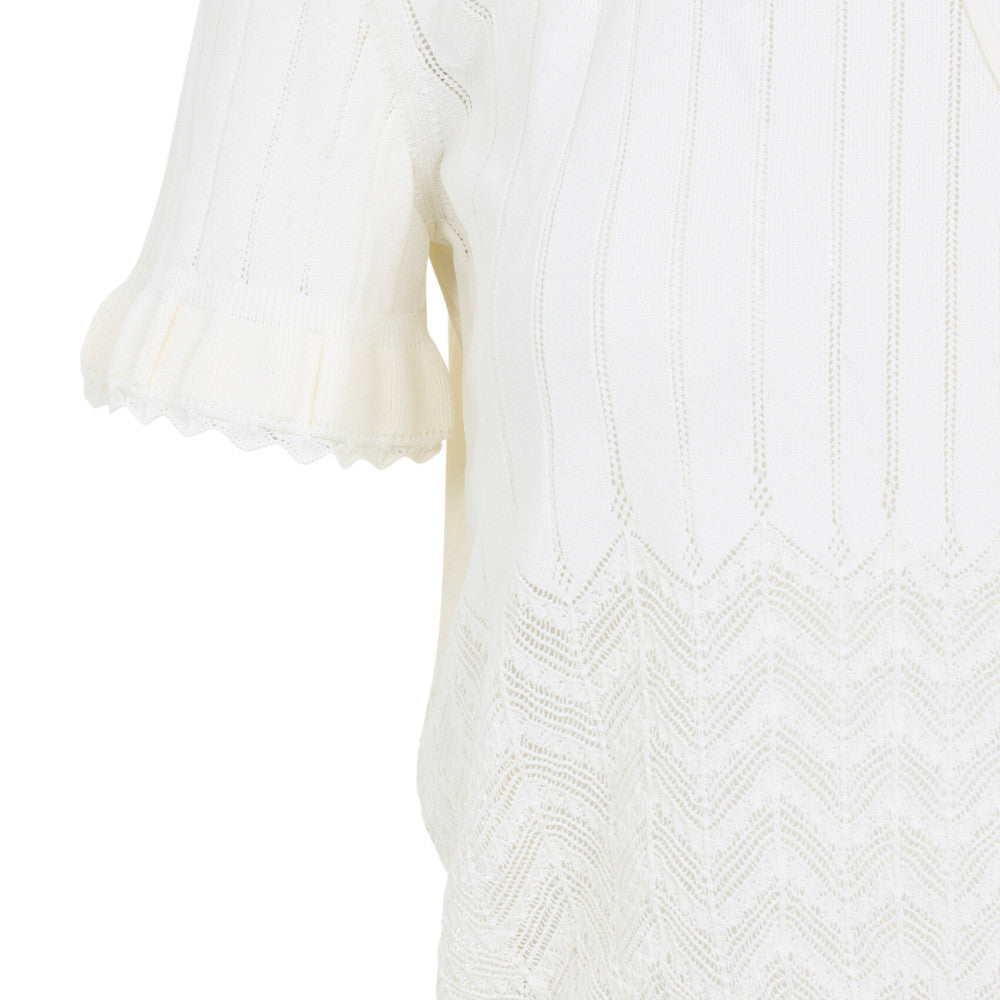 Ivory Textured Mock Collar Top 3