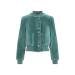 Turquoise Mock Collar Jacket 1