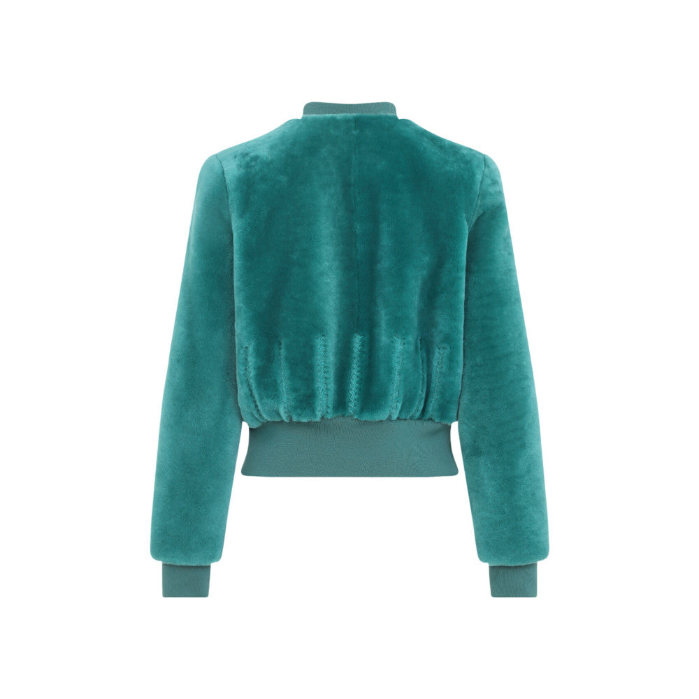 Turquoise Mock Collar Jacket 2