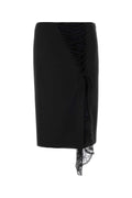 Black Lace Knee Length Skirt 1