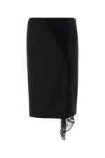 Black Lace Knee Length Skirt 1