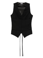 Black Solid V Neck Jacket 1
