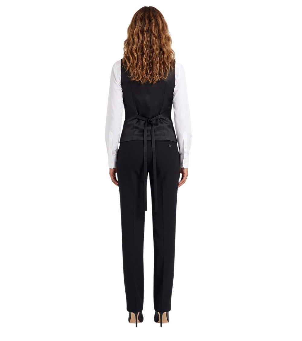 Black Solid V Neck Jacket 3