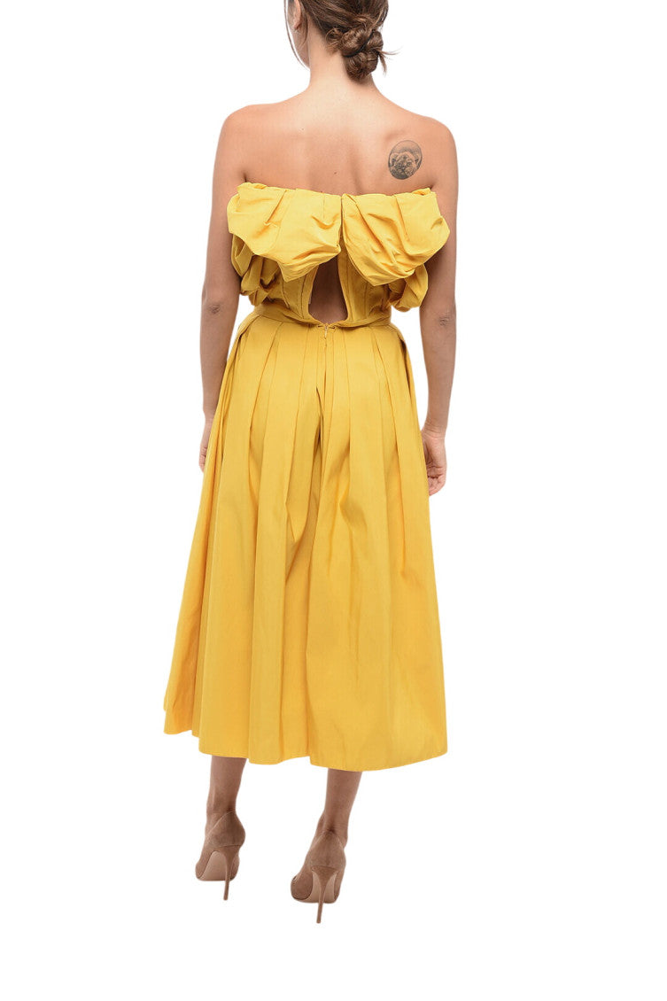Yellow Off Shoulder Midi Dress 2