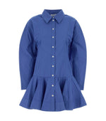 Blue Shirt Collar Mini Dress 1