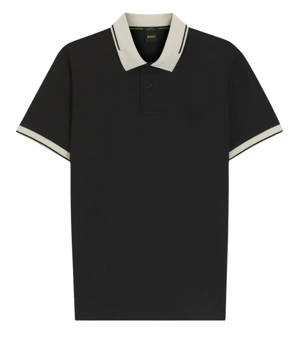 Black Slim Shirt Collar Polo 1