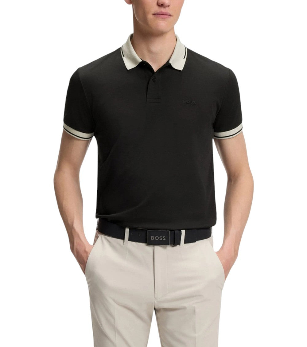 Black Slim Shirt Collar Polo 2
