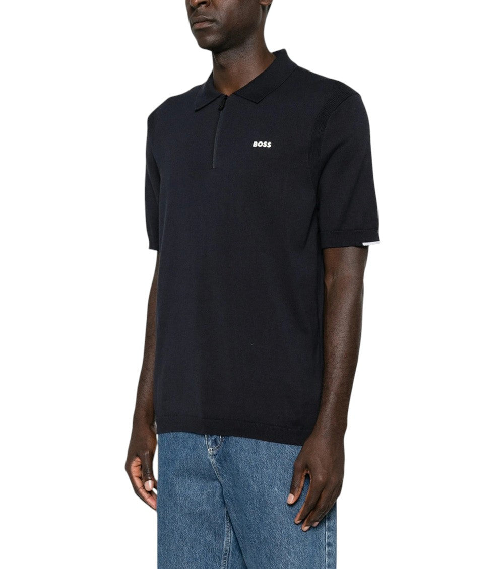 Dark Blue Shirt Collar Polo 2