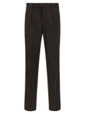 Dark Brown Pleated Trousers 1
