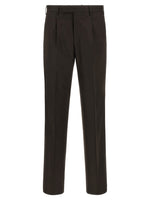 Dark Brown Pleated Trousers 1
