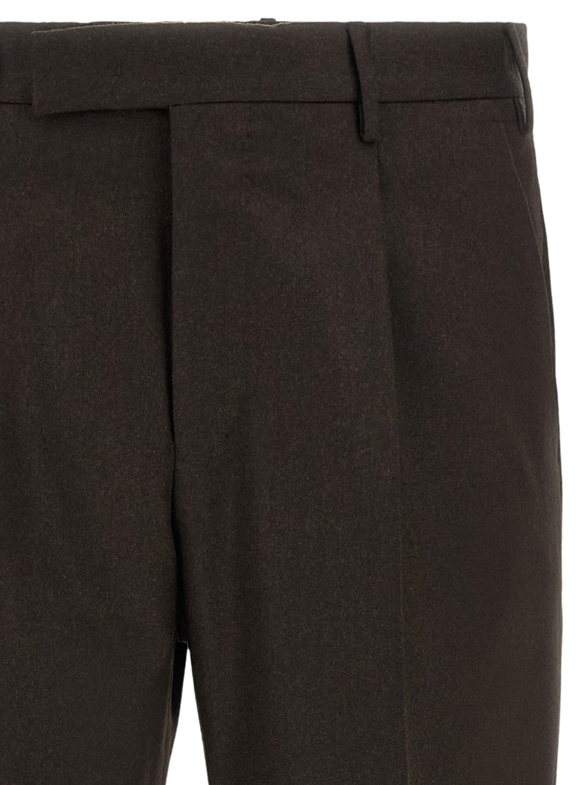 Dark Brown Pleated Trousers 3
