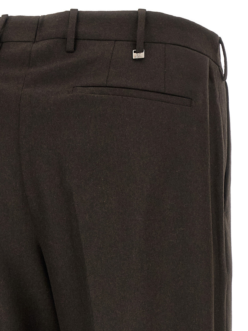 Dark Brown Pleated Trousers 4