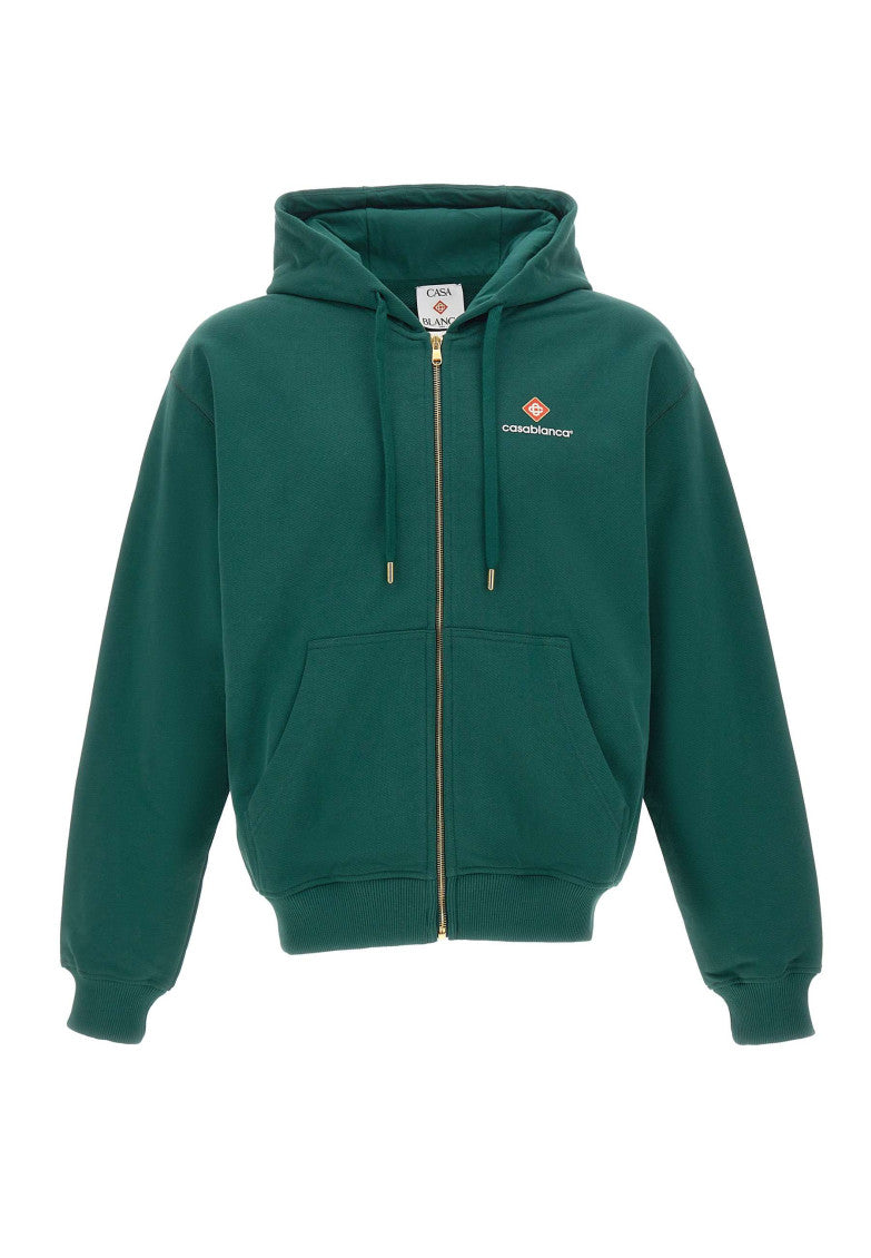 Green Logo Zip-Up Hoodie 1