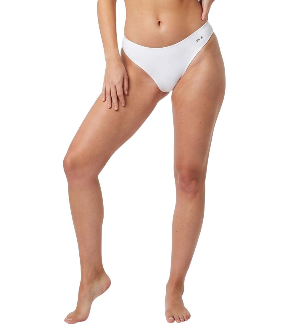 White Logo Bikini Bottom Swimwear 1