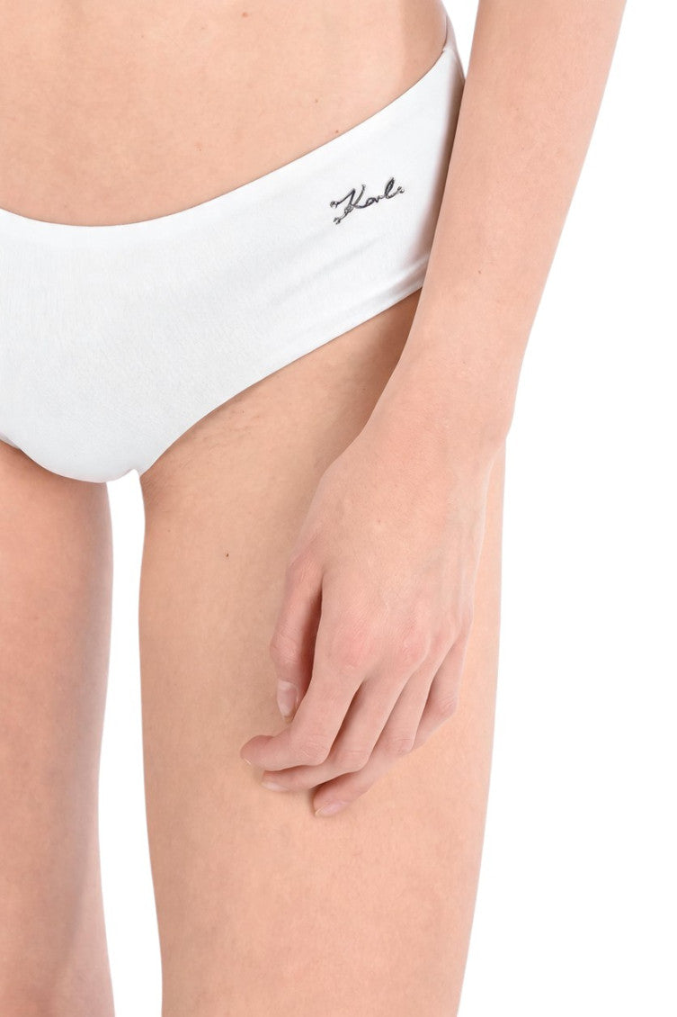 White Logo Bikini Bottom Swimwear 3