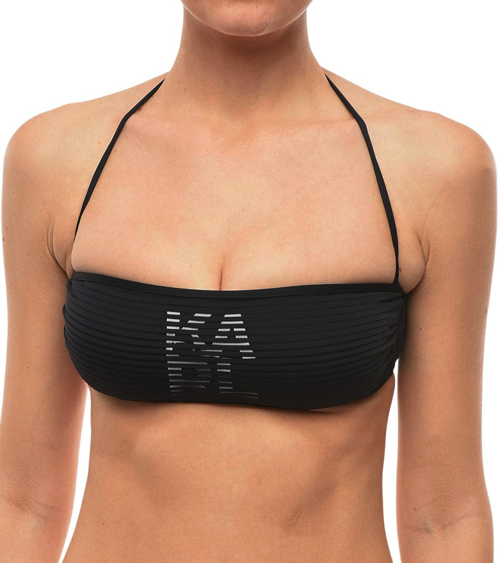 Black Logo Bikini Top Swimwear 1