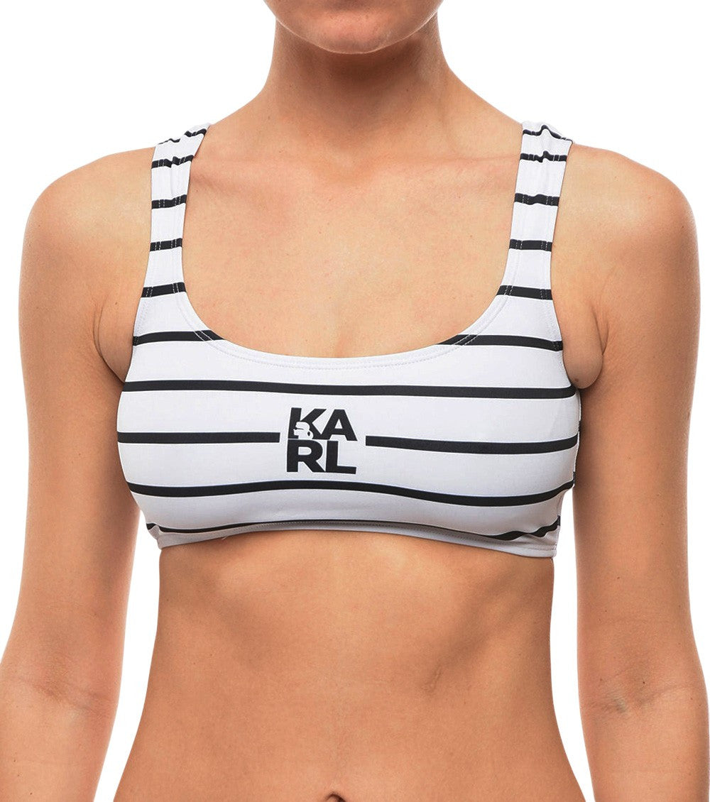 BlackWhite Stripes Bikini Top Swimwear 1