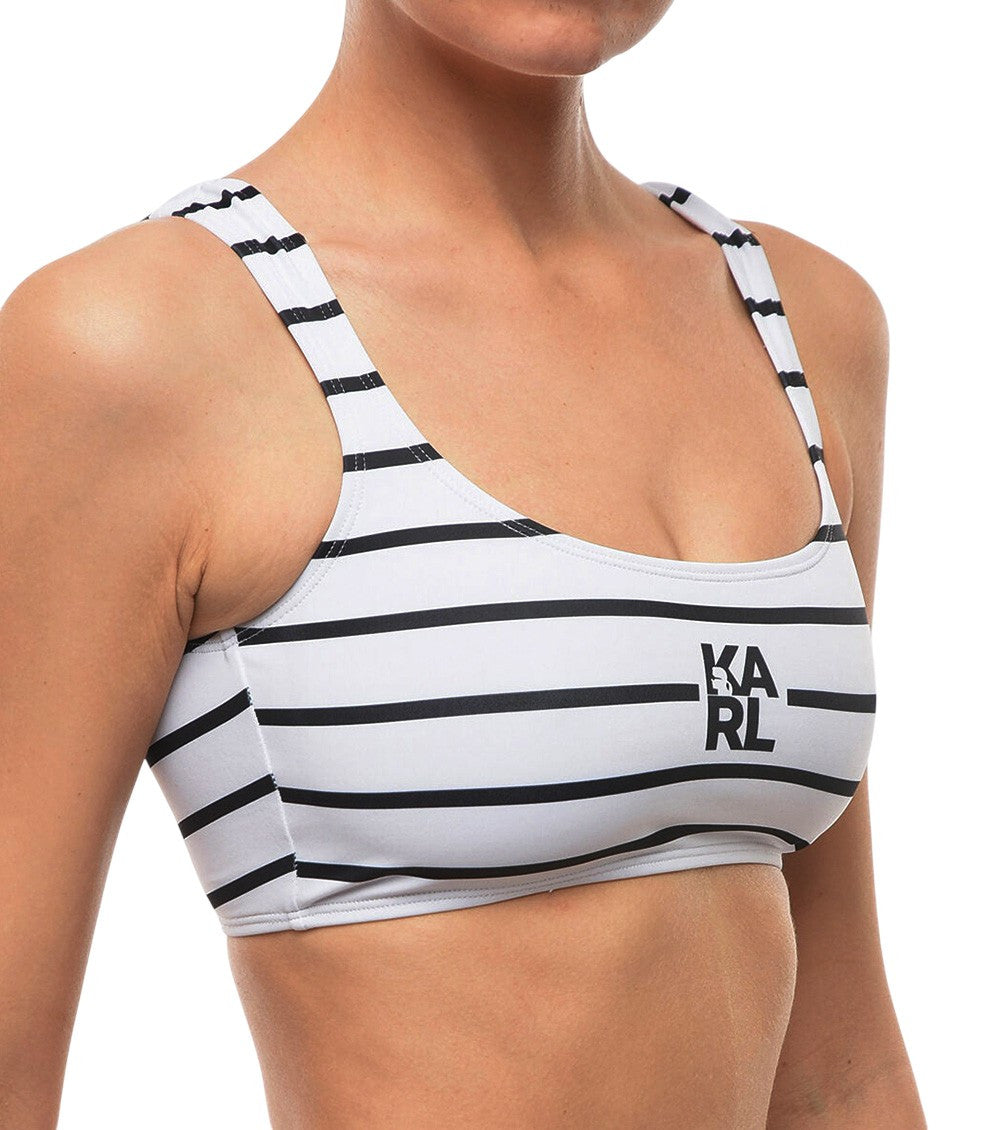 BlackWhite Stripes Bikini Top Swimwear 3