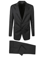 Black Notched Lapel Suit 1