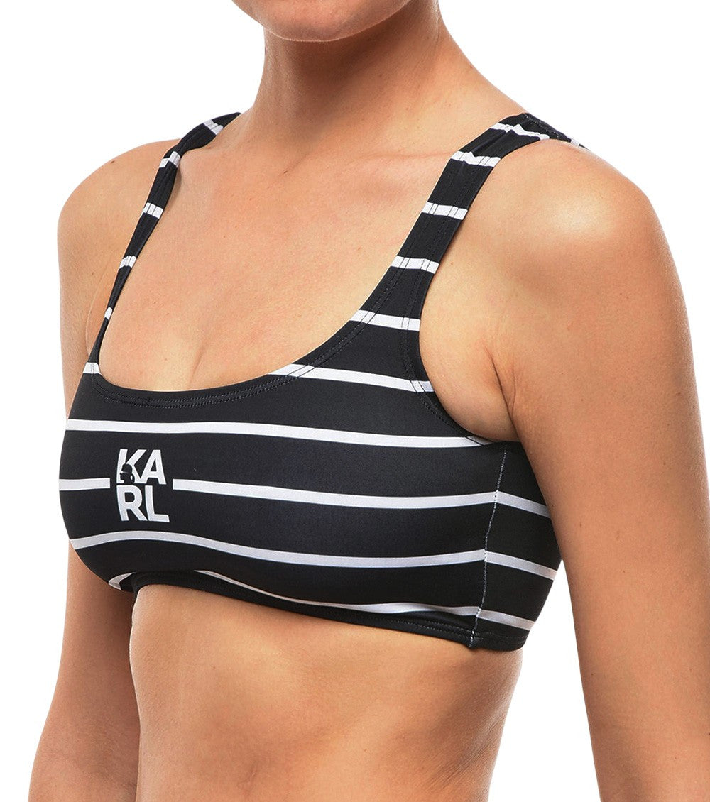 BlackWhite Stripes Bikini Top Swimwear 3