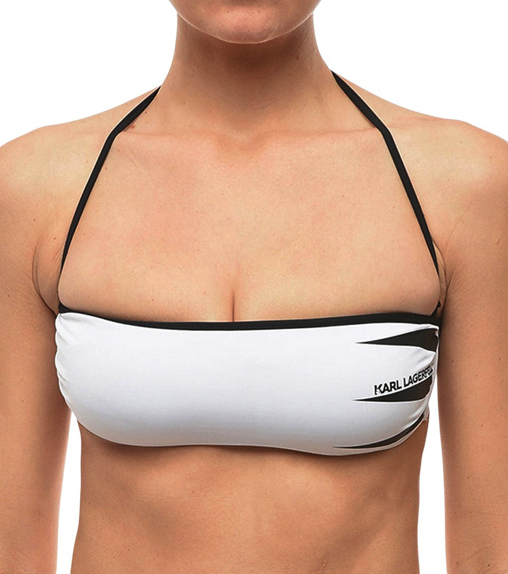 BlackWhite Logo Bikini Top Swimwear 1