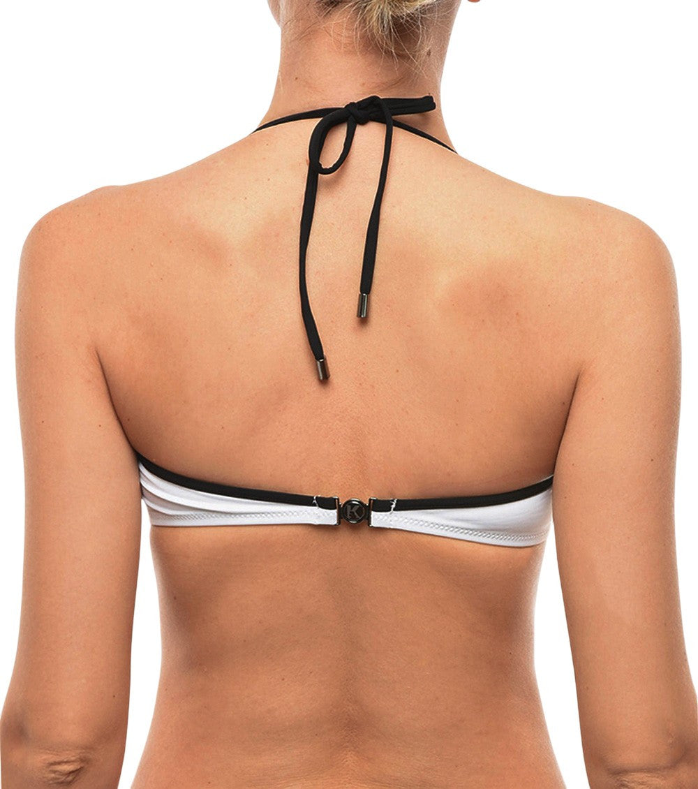BlackWhite Logo Bikini Top Swimwear 2