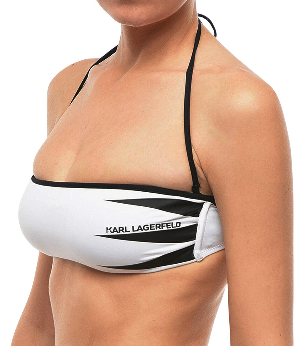 BlackWhite Logo Bikini Top Swimwear 3