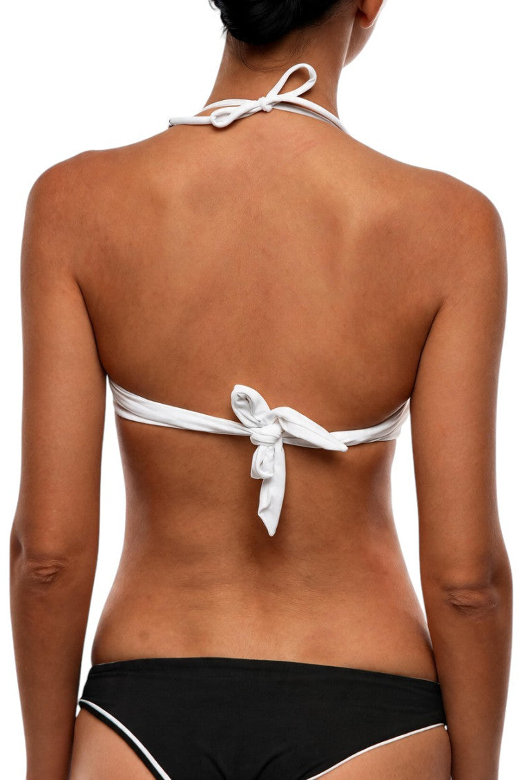BlackWhite Logo Bikini Top Swimwear 2