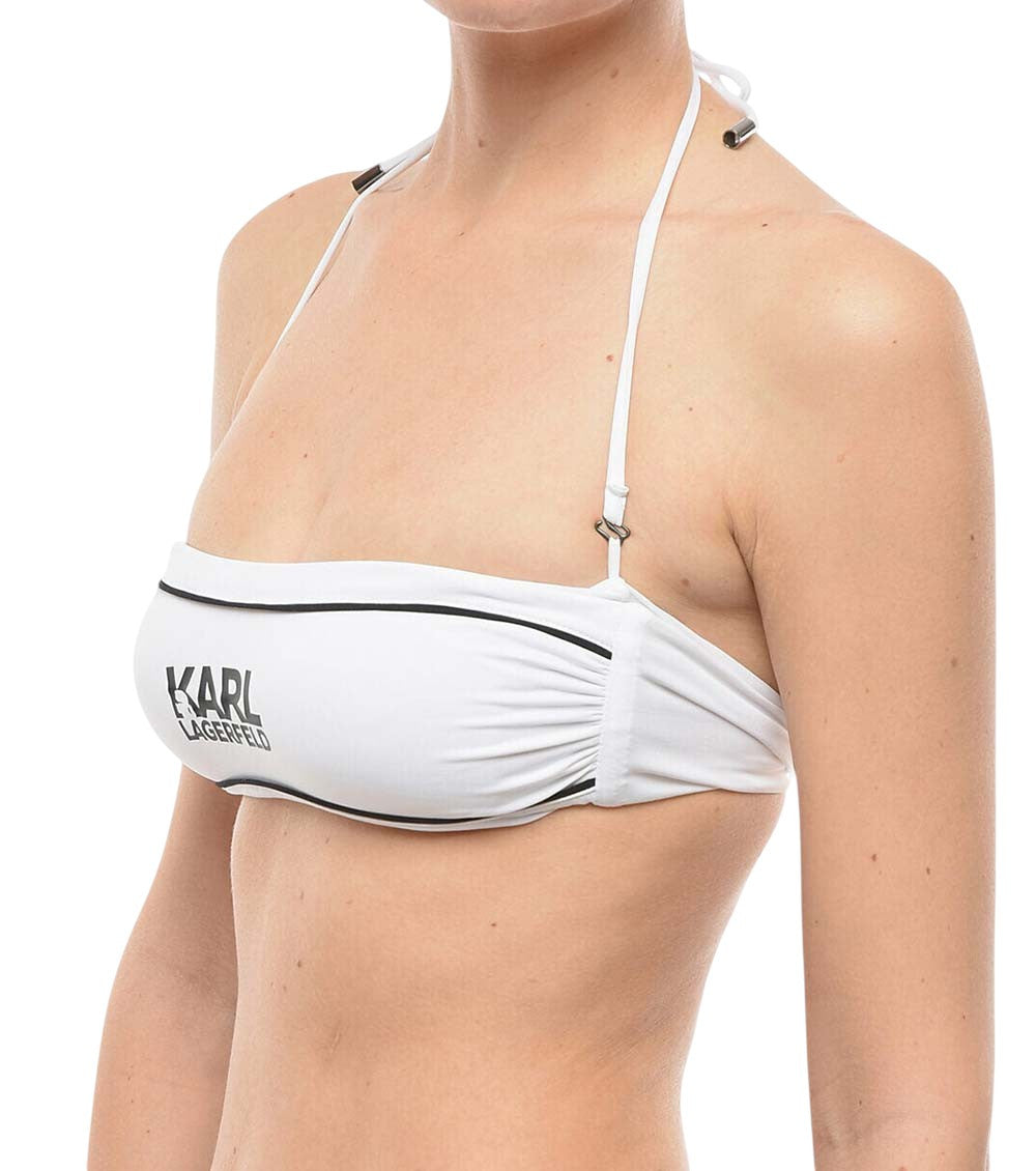 BlackWhite Logo Bikini Top Swimwear 3