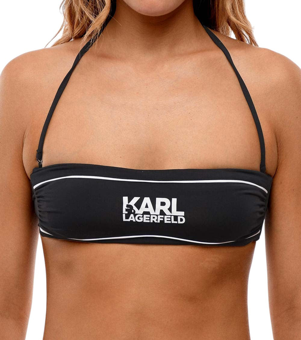 Black Logo Bikini Top Swimwear 1