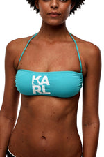 Sky Blue Logo Bikini Top Swimwear 1
