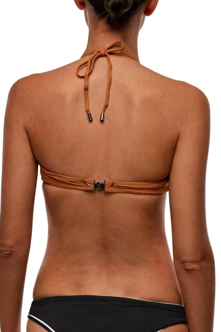 Brown Logo Bikini Top Swimwear 2