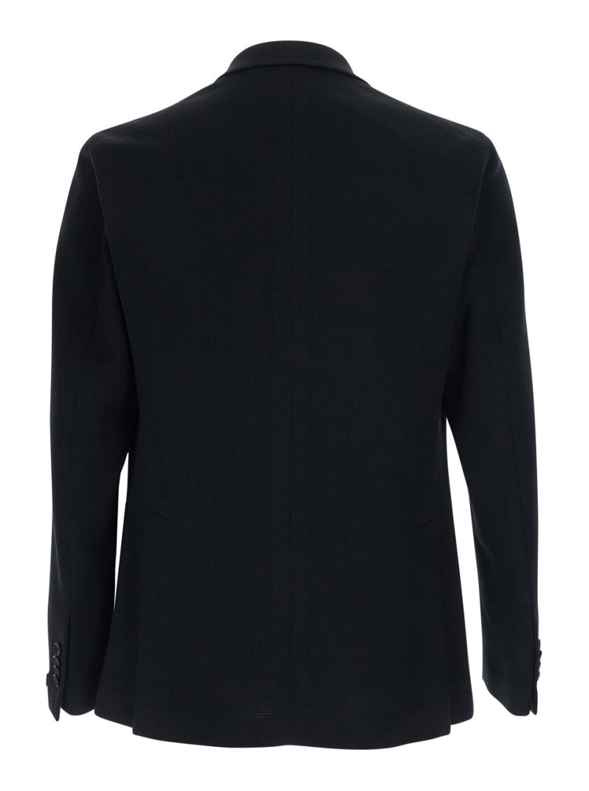 Black Peaked Lapel Blazer 2