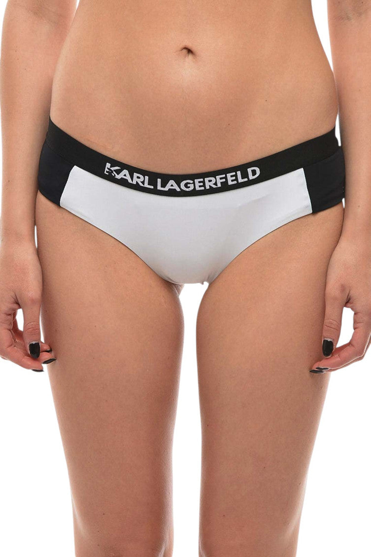 BlackWhite Logo Bikini Bottom Swimwear 1