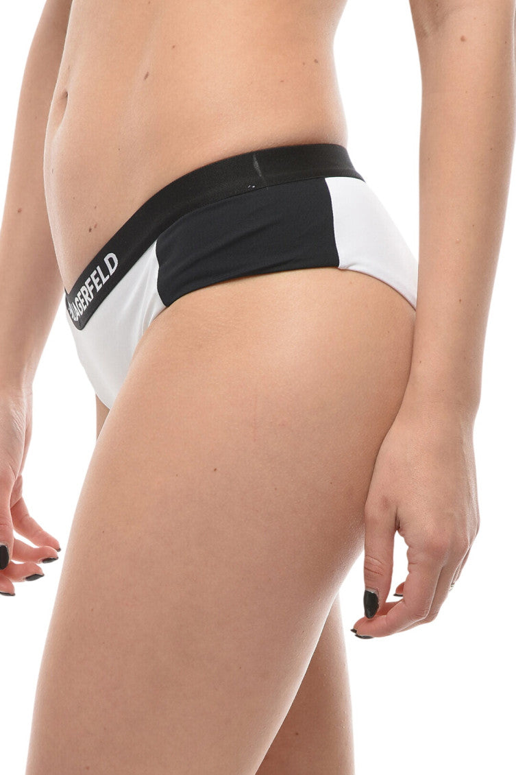 BlackWhite Logo Bikini Bottom Swimwear 3