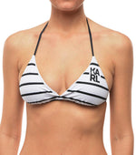 BlackWhite Stripes Bikini Top Swimwear 1