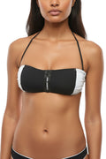 BlackWhite Logo Bikini Top Swimwear 1
