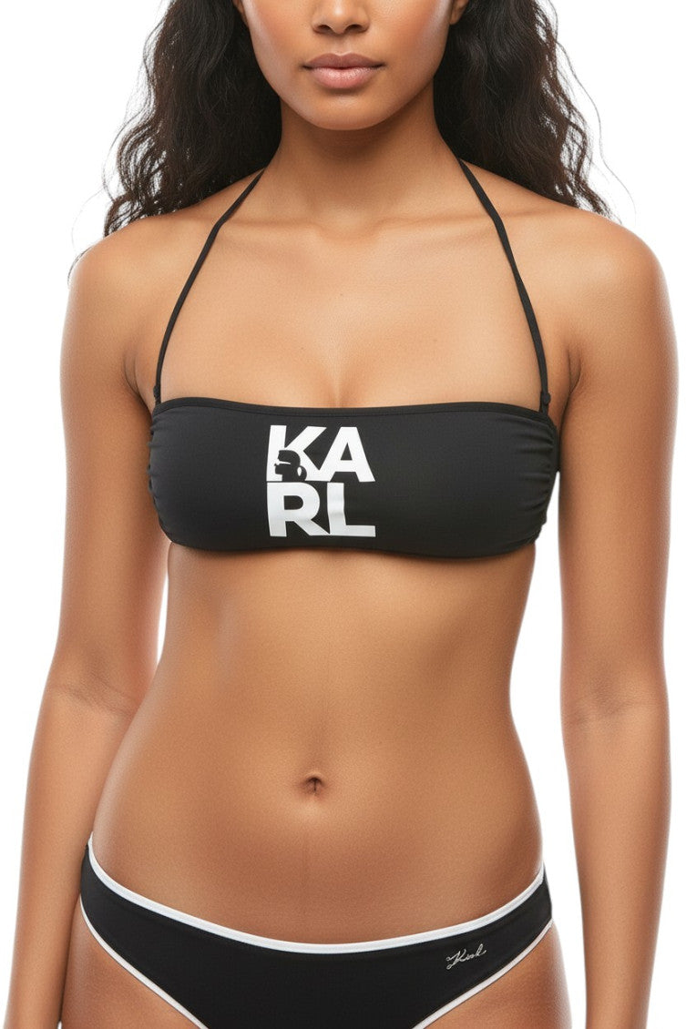Black Logo Bikini Top Swimwear 1