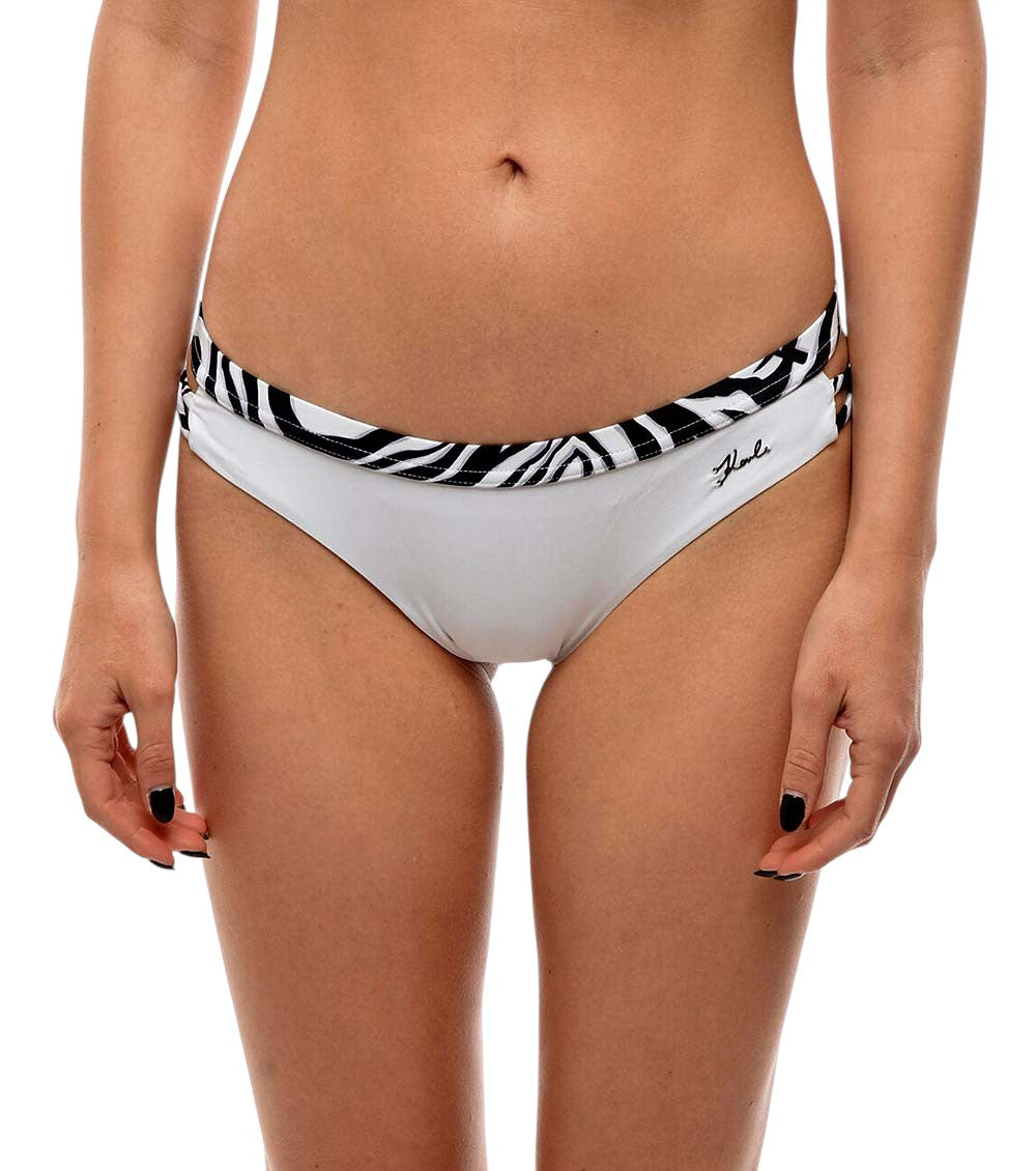 White Logo Bikini Bottom Swimwear 1