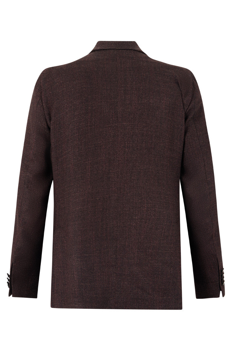Dark Brown Textured Blazer 2