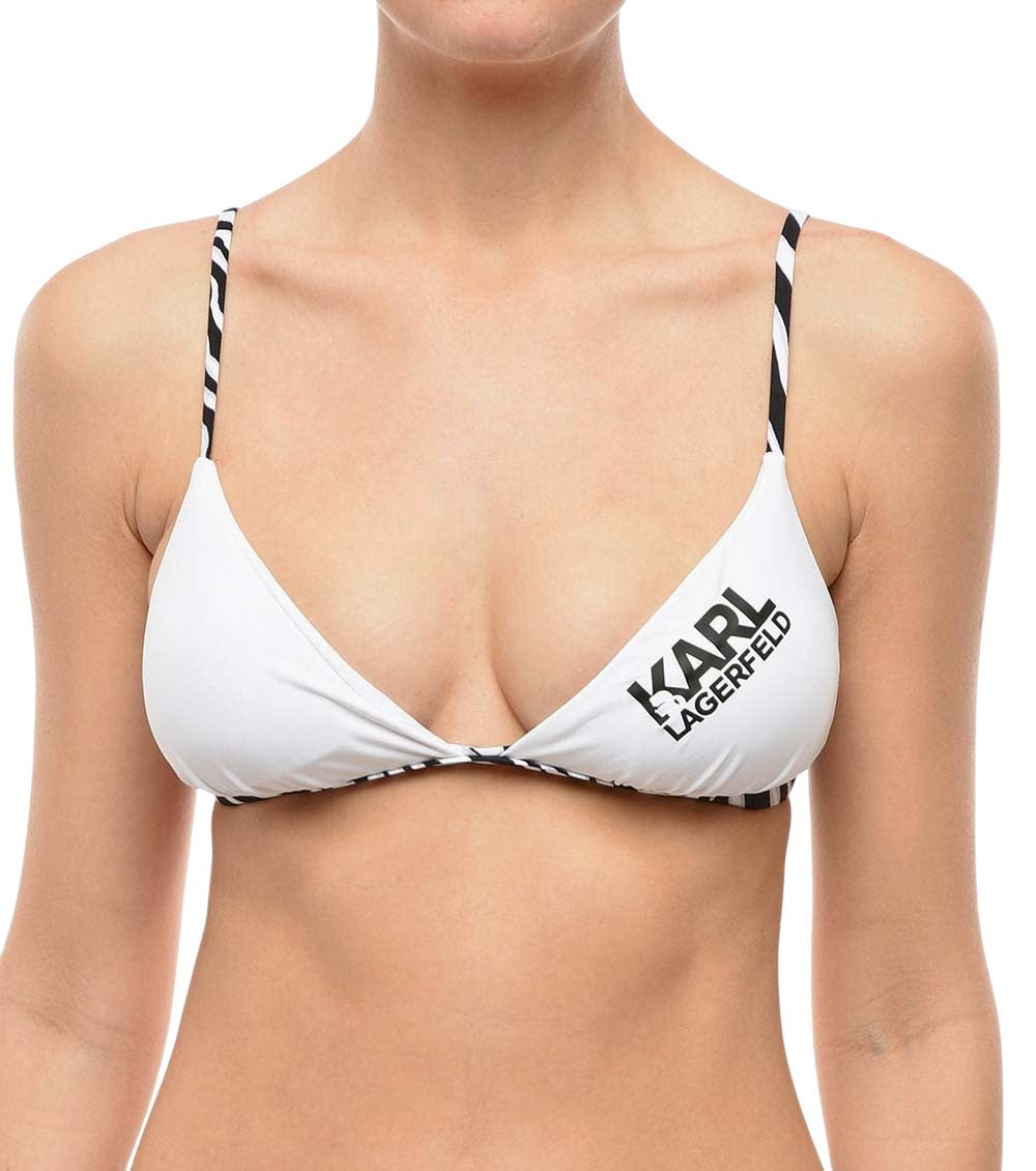 White Logo Bikini Top Swimwear 1