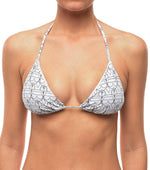 White Graphic Bikini Top Swimwear 1