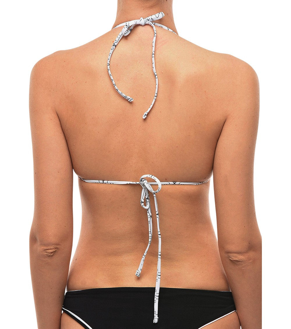 White Graphic Bikini Top Swimwear 2
