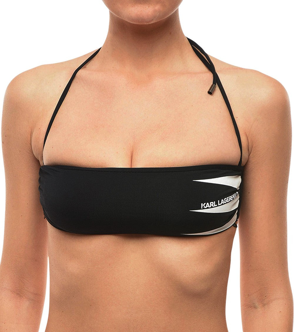 Black Logo Bikini Top Swimwear 1