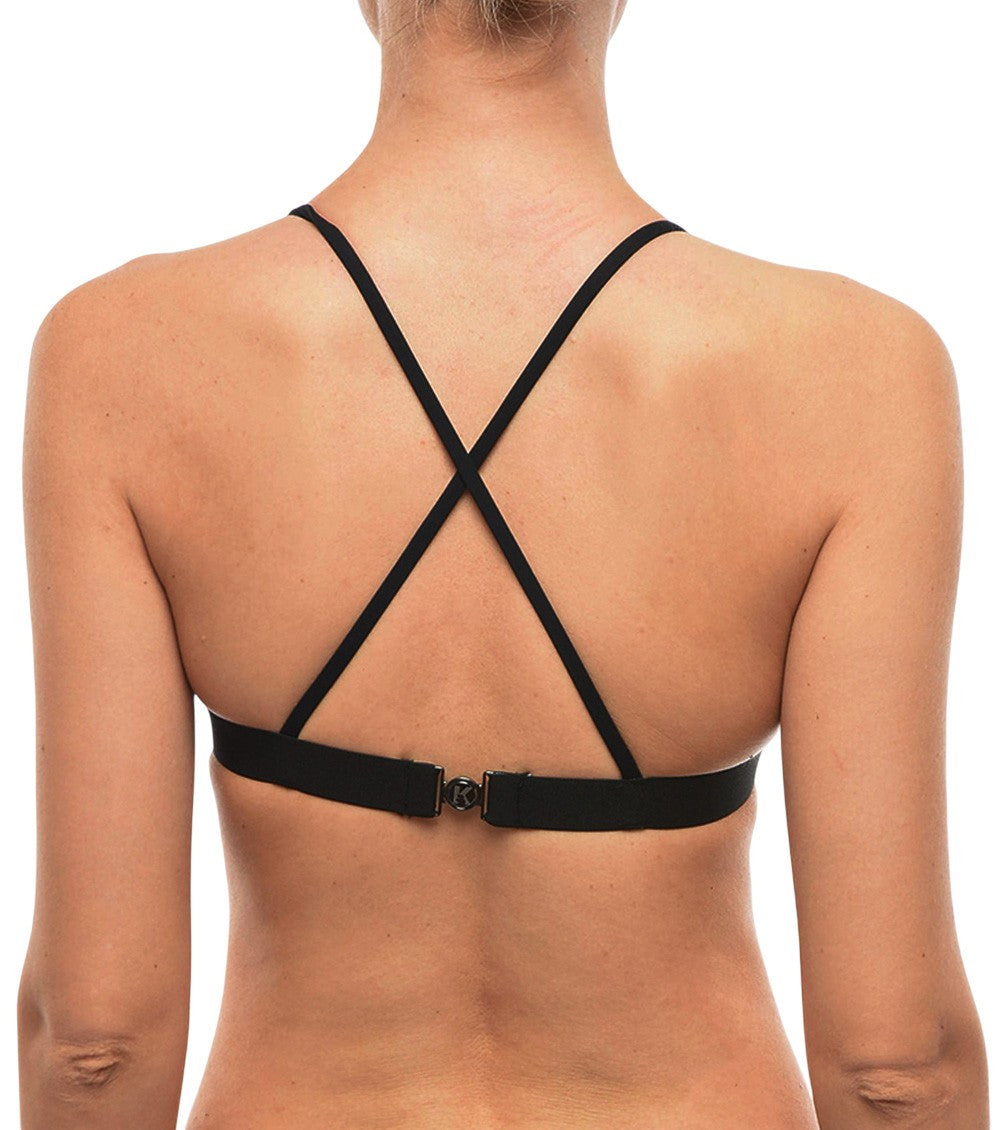 BlackWhite Logo Bikini Top Swimwear 2