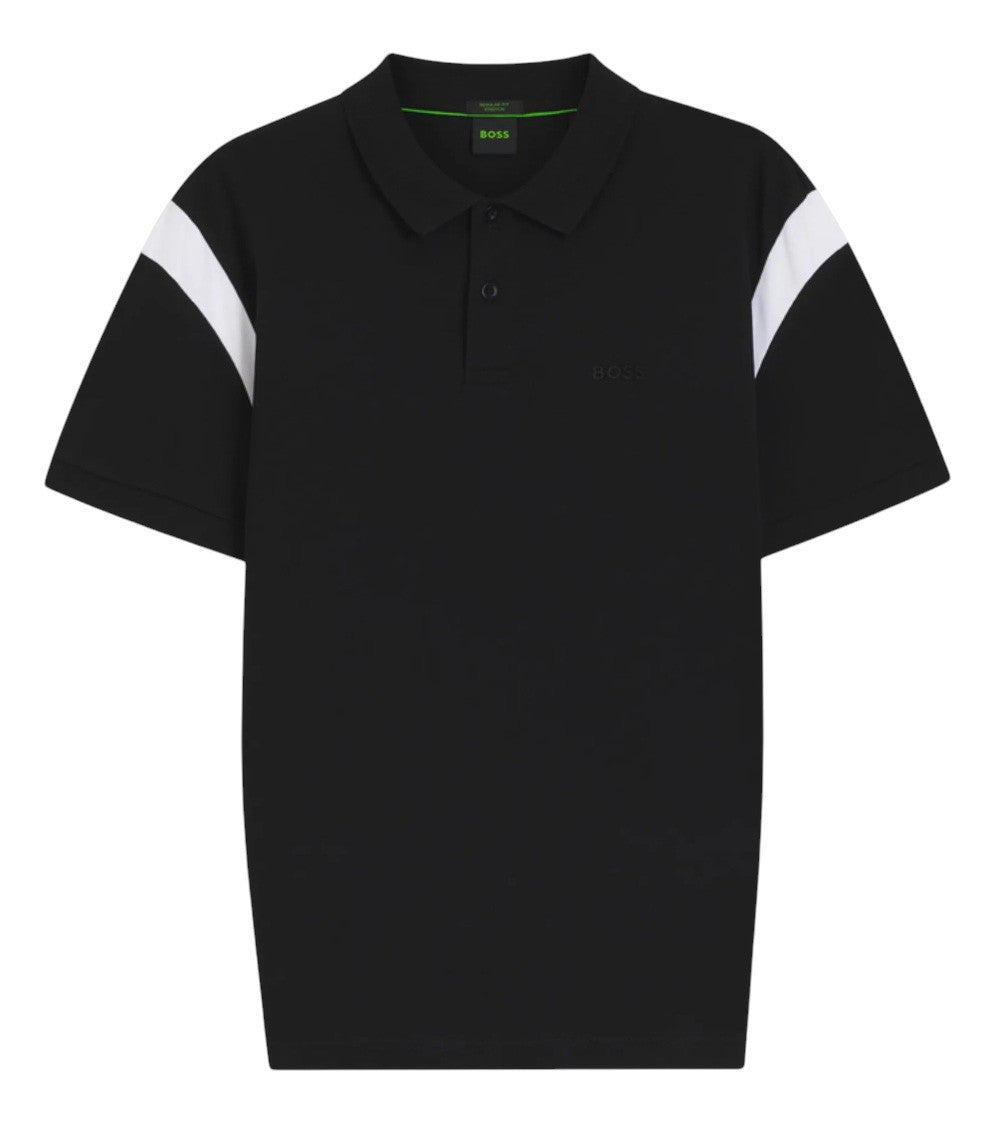 Black Color Block Polo 1
